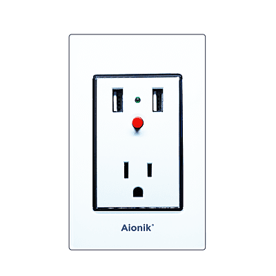 Placa acrilico con 1 apagador sencillo blanco con marco cromado APB005 Aionik 10