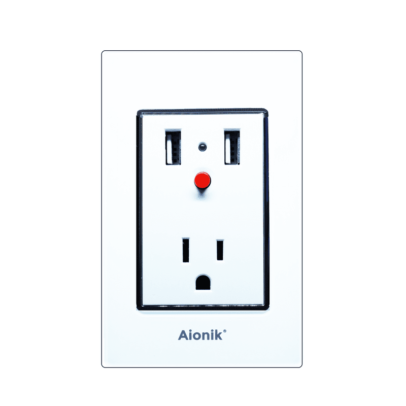 Placa acrilico con 1 apagador sencillo blanco con marco cromado APB005 Aionik 10
