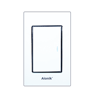 Placa acrilico con 1 apagador escalera blanco con marco cromado APB008 Aionik 10