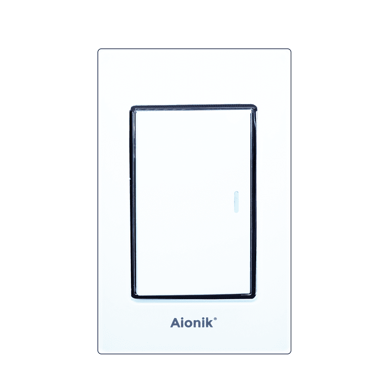Placa acrilico con 1 apagador escalera blanco con marco cromado APB008 Aionik 10