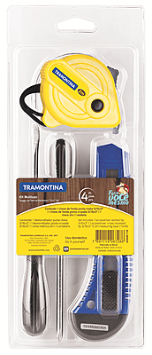 Kit de herramienta 4 piezas cinta metrica desarmadores y pinza 43408118 Tramontina 12