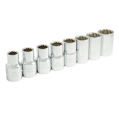 Juego de 8 dados cuadro de 1/2" milimetrico S01M Surtek 1