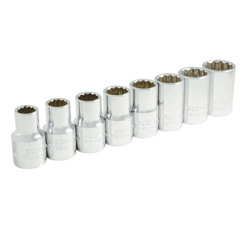 Juego de 8 dados cuadro de 1/2" milimetrico S01M Surtek 1