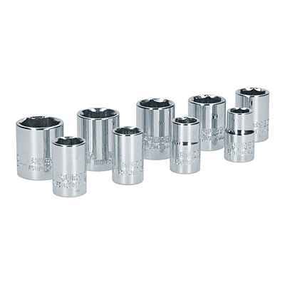 Juego de 9 dados cuadro de 3/8" milimetrico S06M Surtek 1