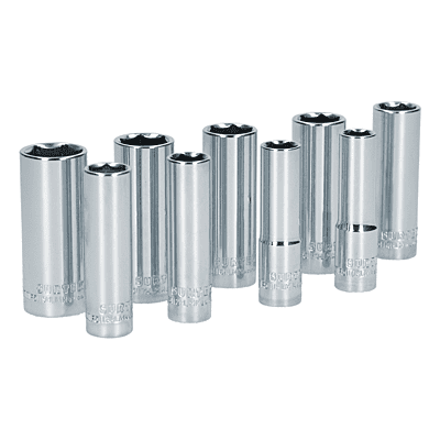 Juego de 9 dados cuadro de 3/8" milimetrico S12M Surtek 1