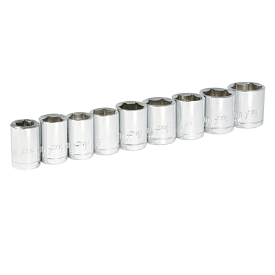 Juego de 9 dados cuadro de 3/8" milimetrico 140436 Foy PVL 1